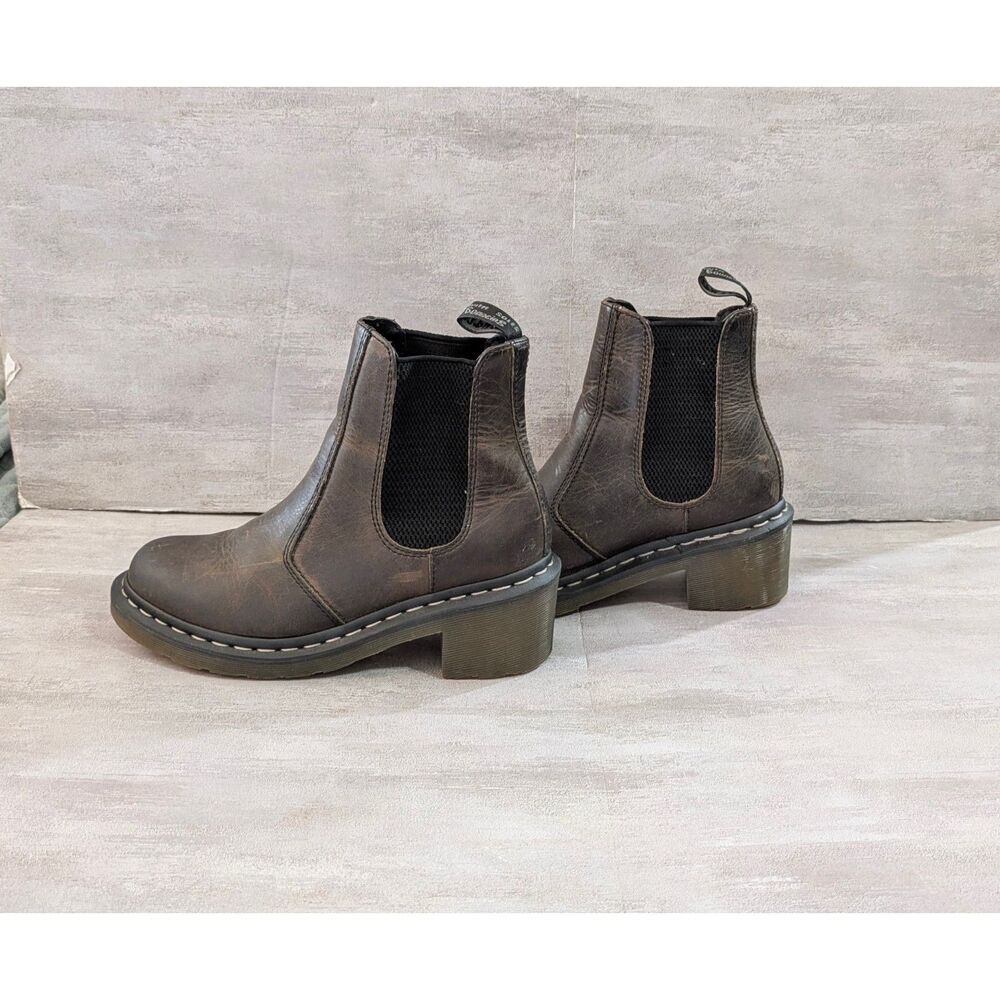 Distressed Brown Leather Boots Dr. Martens Cadence Chelsea sz. 7
